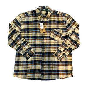 Stillwater Supply Co Brown Blue Plaid Flannel Mens Size XXL NWT